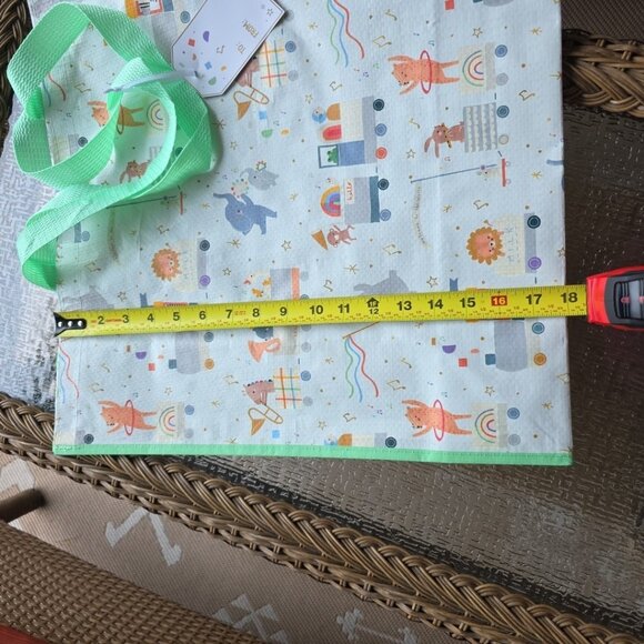 Baby Shower Gift Bag New‎ Shopping Reusable Large Tote Zoo Animals Playing Train - Picture 11 of 11